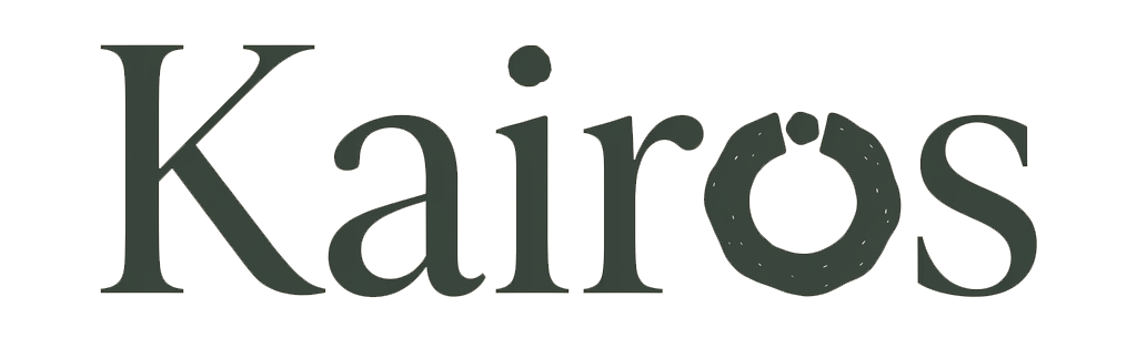 Kairos wordmark, with the wreath forming the O
